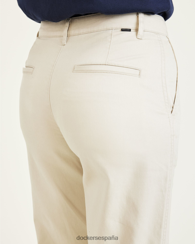 caquis originales, talle alto, corte recto mujer Dockers Sáhara caqui ropa 8F04061214