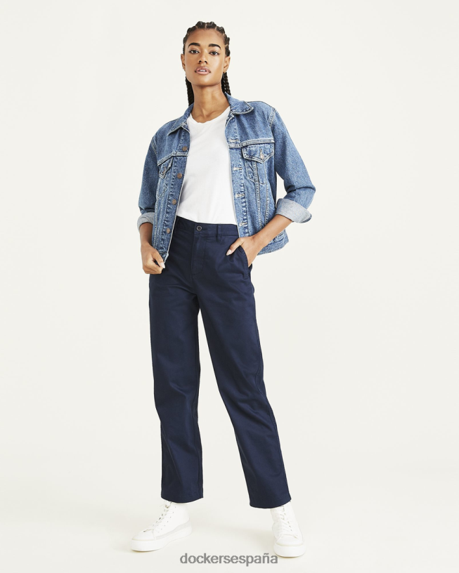 caquis originales, talle alto, corte recto mujer Dockers blazer azul marino - azul ropa 8F04061180