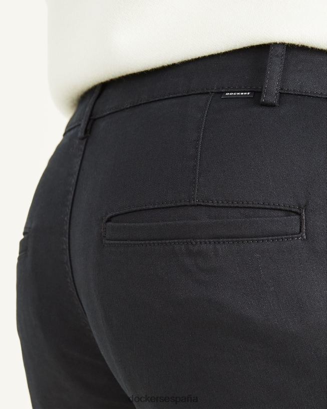 caquis originales, talle alto, corte recto mujer Dockers hermoso negro ropa 8F04061181