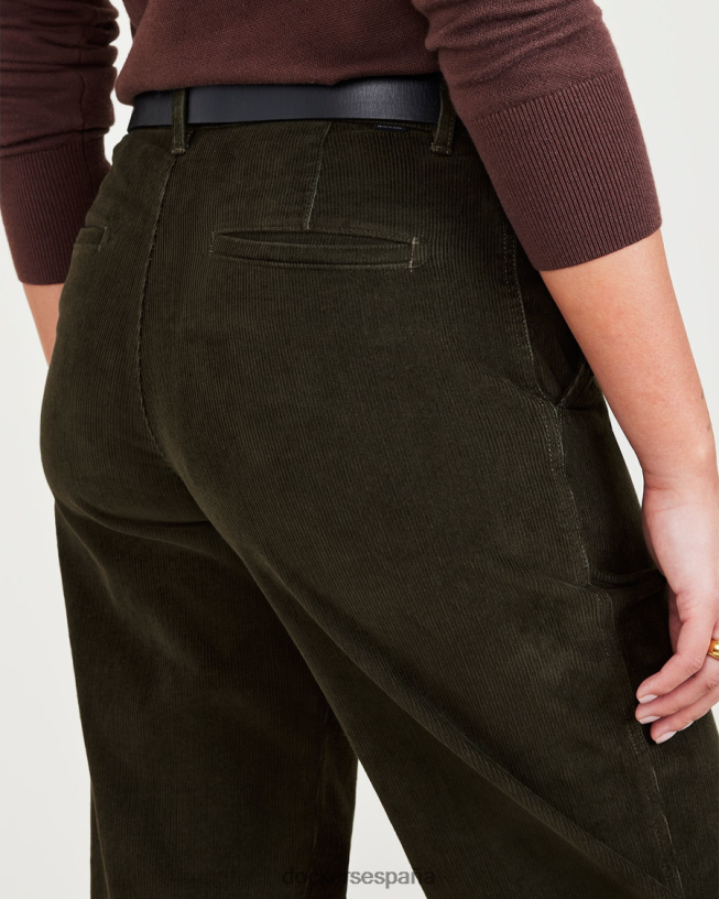 caquis originales, talle alto, corte recto mujer Dockers noche del bosque - verde ropa 8F04061212