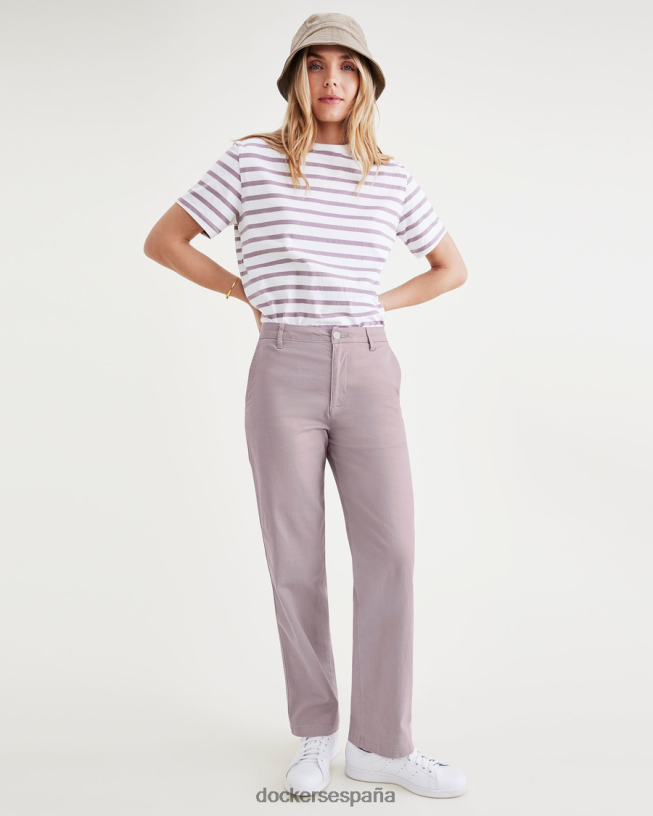 caquis originales, talle alto, corte recto mujer Dockers paloma morada ropa 8F04061211