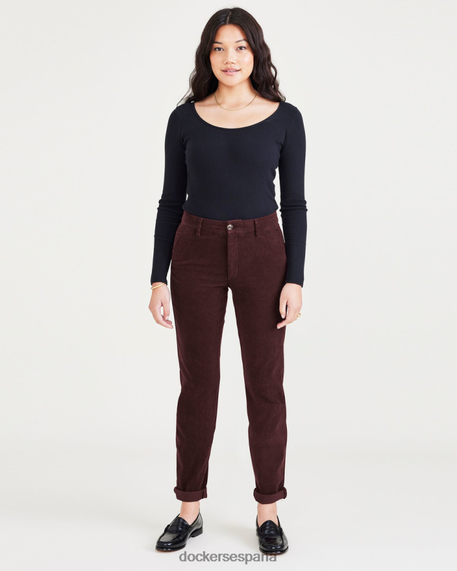 chinos de fin de semana, corte ajustado: edición premium mujer Dockers chocolate decadente - marrón ropa 8F04061218