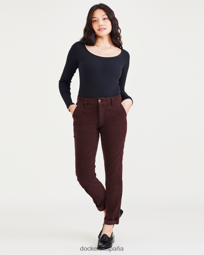chinos de fin de semana, corte ajustado: edición premium mujer Dockers chocolate decadente - marrón ropa 8F04061218