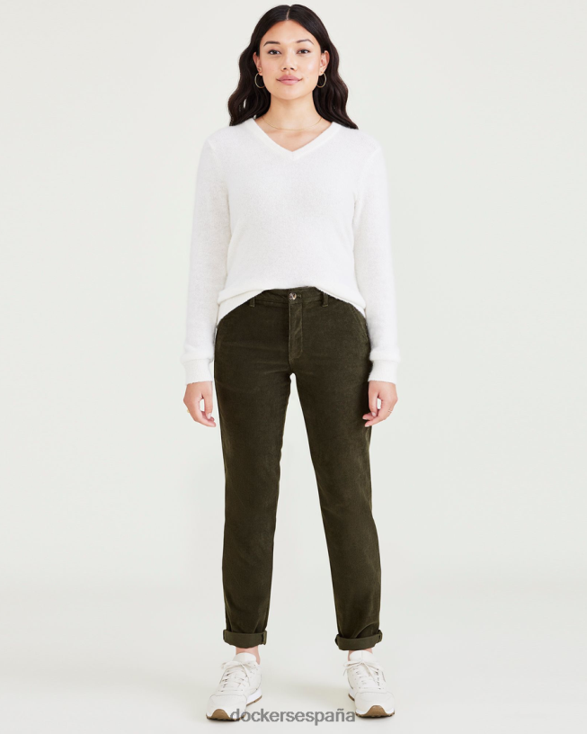 chinos de fin de semana, corte ajustado: edición premium mujer Dockers noche del bosque - verde ropa 8F04061220