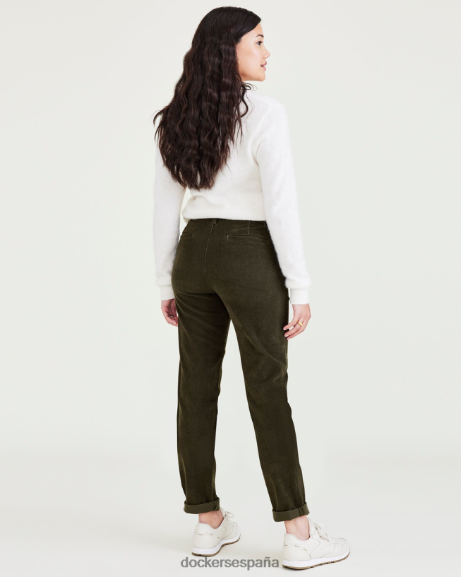 chinos de fin de semana, corte ajustado: edición premium mujer Dockers noche del bosque - verde ropa 8F04061220