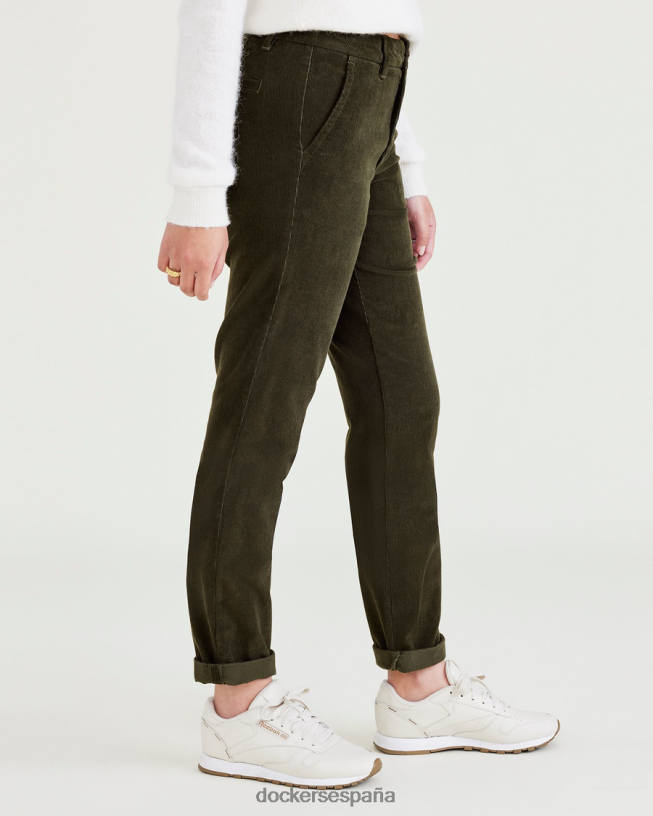 chinos de fin de semana, corte ajustado: edición premium mujer Dockers noche del bosque - verde ropa 8F04061220