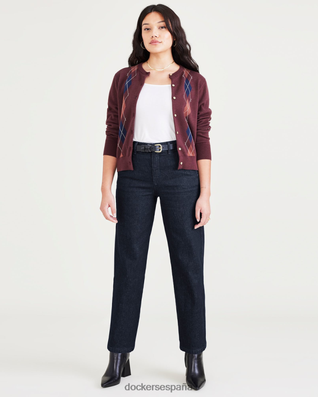 chinos de fin de semana, corte alto y recto mujer Dockers enjuague índigo oscuro - azul ropa 8F04061306