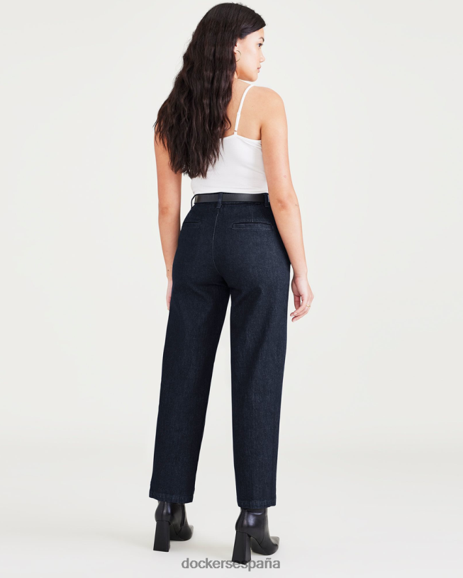 chinos de fin de semana, corte alto y recto mujer Dockers enjuague índigo oscuro - azul ropa 8F04061306