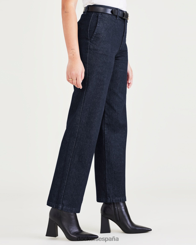 chinos de fin de semana, corte alto y recto mujer Dockers enjuague índigo oscuro - azul ropa 8F04061306
