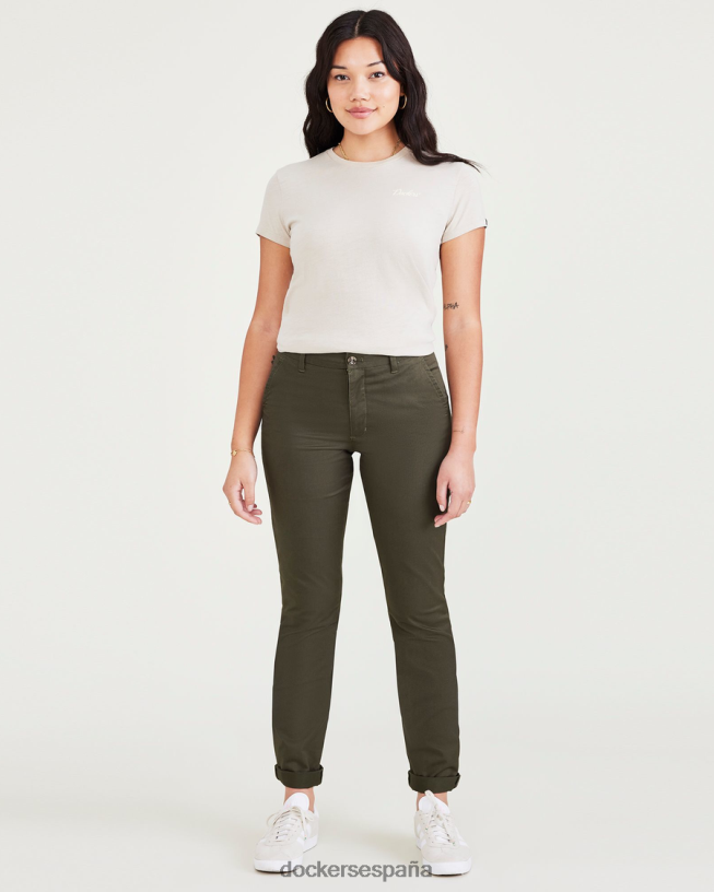 chinos de fin de semana, corte slim mujer Dockers noche del bosque - verde ropa 8F04061309