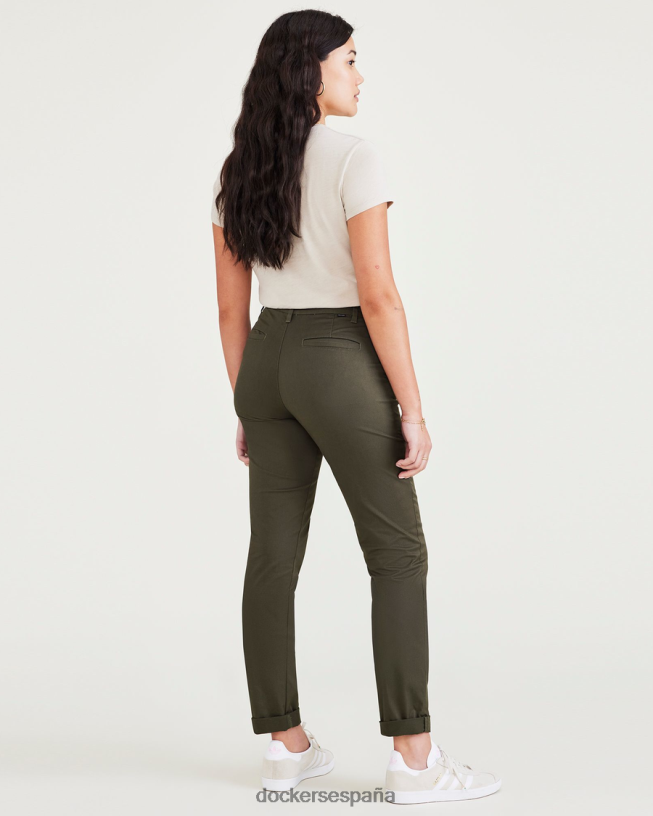 chinos de fin de semana, corte slim mujer Dockers noche del bosque - verde ropa 8F04061309