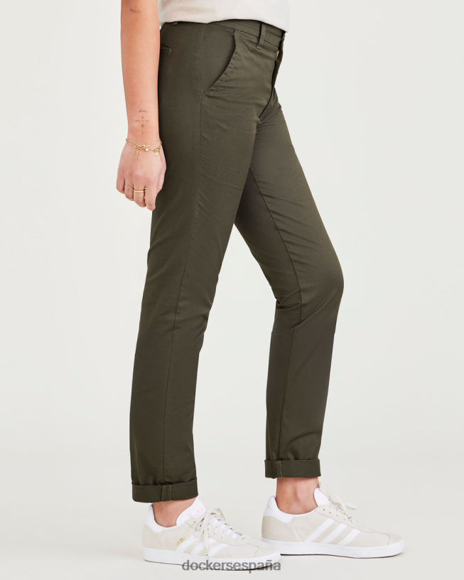 chinos de fin de semana, corte slim mujer Dockers noche del bosque - verde ropa 8F04061309