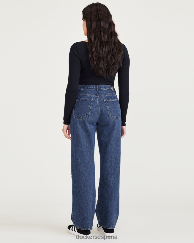 jeans de talle medio, ajuste relajado mujer Dockers lavado a la piedra índigo medio - azul ropa 8F04061197
