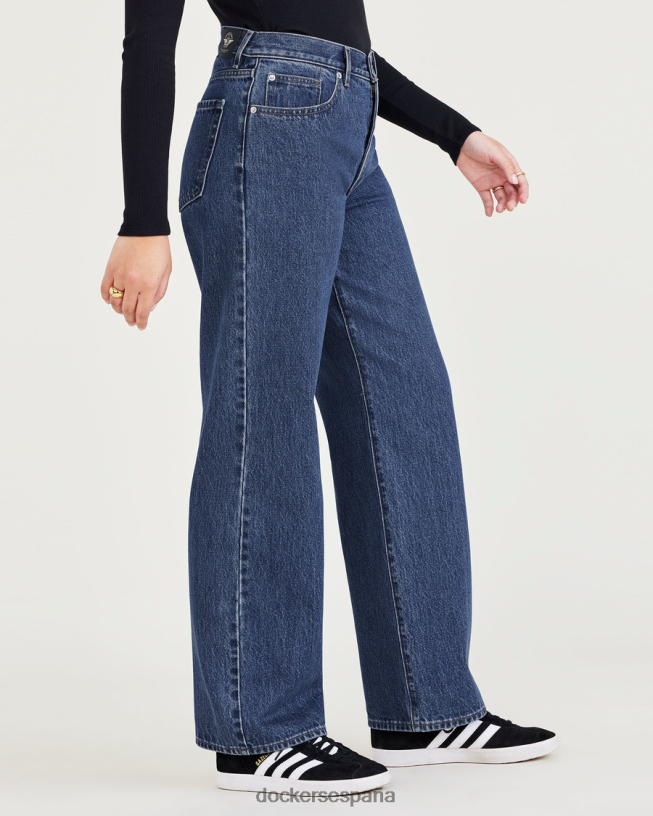 jeans de talle medio, ajuste relajado mujer Dockers lavado a la piedra índigo medio - azul ropa 8F04061197