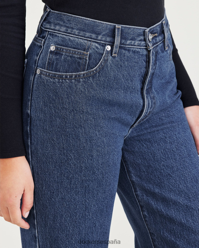 jeans de talle medio, ajuste relajado mujer Dockers lavado a la piedra índigo medio - azul ropa 8F04061197