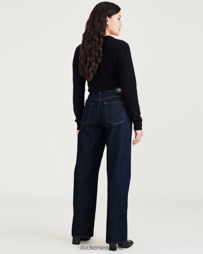 jeans de talle medio, ajuste relajado mujer Dockers lavado a la piedra índigo oscuro - azul ropa 8F04061297