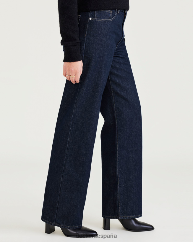 jeans de talle medio, ajuste relajado mujer Dockers lavado a la piedra índigo oscuro - azul ropa 8F04061297