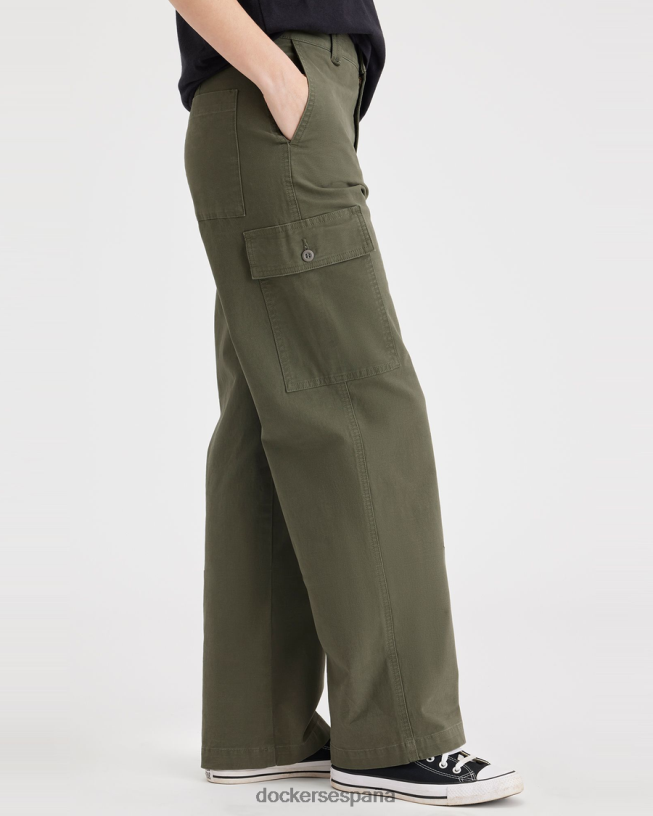 pantalón cargo, corte recto mujer Dockers ejercito verde ropa 8F04061223