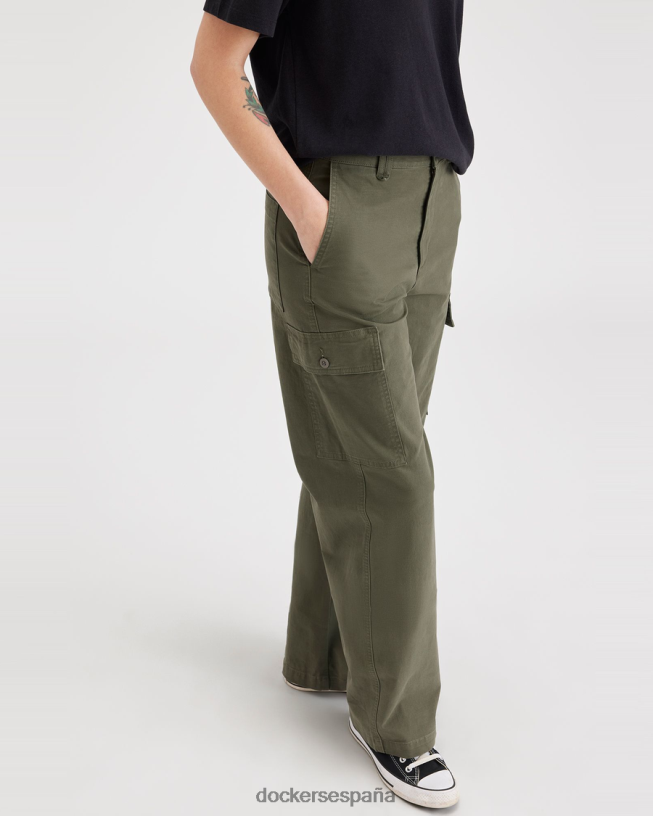 pantalón cargo, corte recto mujer Dockers ejercito verde ropa 8F04061223