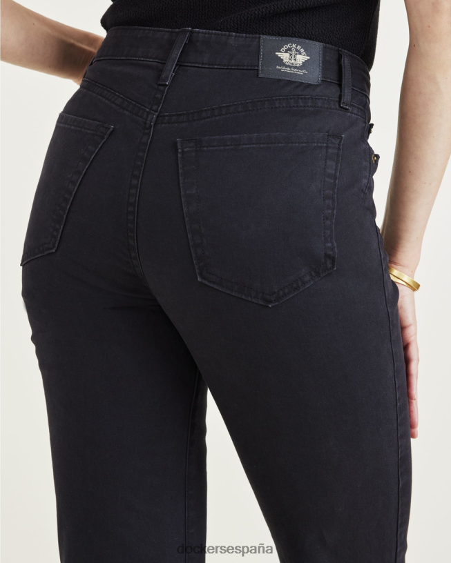 pantalón corte jean, corte alto slim fit mujer Dockers hermoso negro ropa 8F04061192