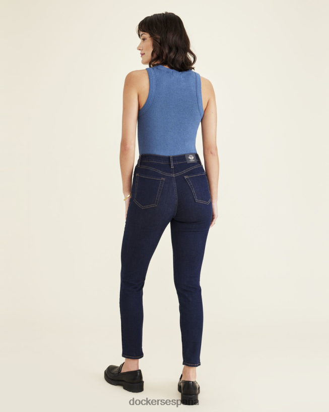 pantalón corte jean, corte alto slim fit mujer Dockers lavado a la piedra índigo oscuro - azul ropa 8F04061195