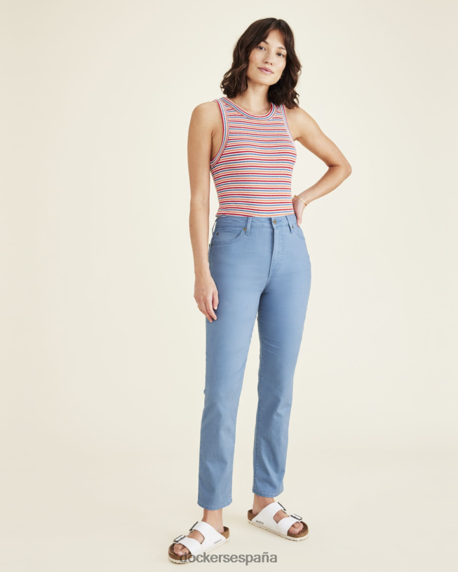 pantalón corte jean, corte alto slim fit mujer Dockers vista al mar - azul ropa 8F04061257