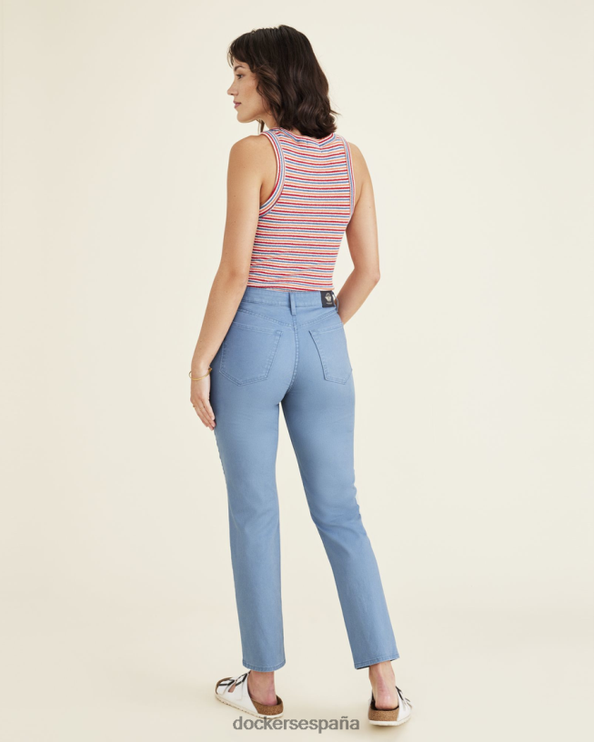 pantalón corte jean, corte alto slim fit mujer Dockers vista al mar - azul ropa 8F04061257