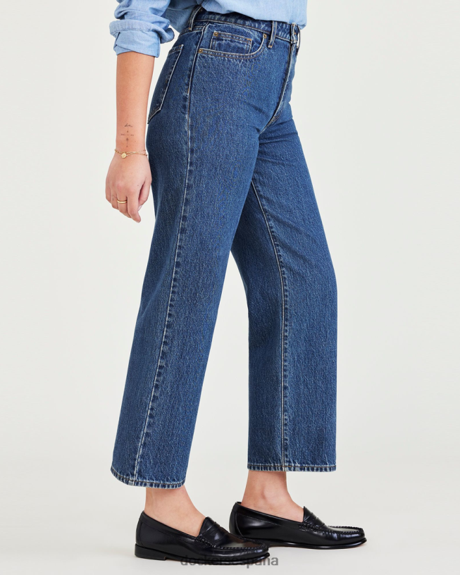 pantalón corte jean, corte recto alto mujer Dockers lavado a la piedra índigo medio - azul ropa 8F04061127