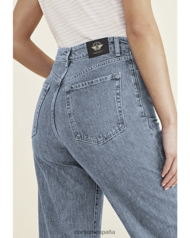 pantalón corte jean, corte recto alto mujer Dockers índigo claro - azul ropa 8F04061315