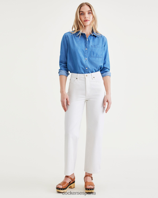 pantalón corte jean, corte recto alto mujer Dockers vela mayor - blanca ropa 8F04061129