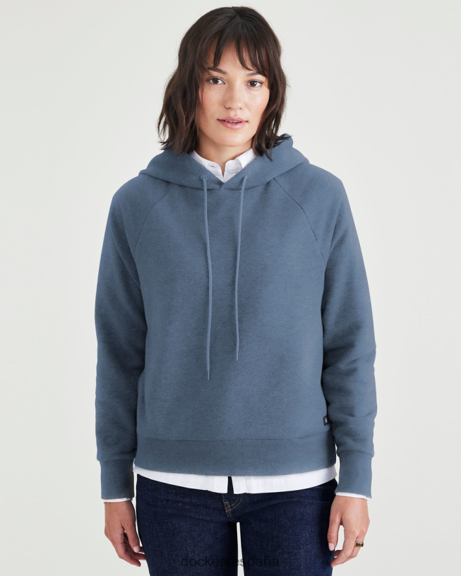 sudadera con capucha popover, ajuste relajado mujer Dockers fusión azul - azul ropa 8F04061244