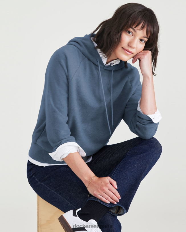 sudadera con capucha popover, ajuste relajado mujer Dockers fusión azul - azul ropa 8F04061244