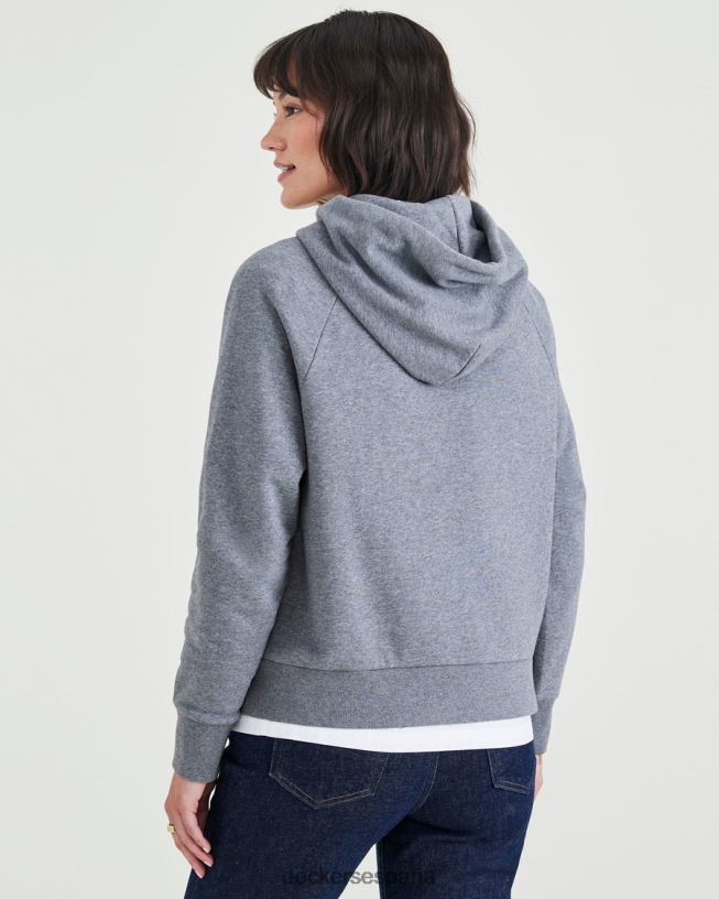 sudadera con capucha popover, ajuste relajado mujer Dockers gris jaspeado - gris ropa 8F04061243