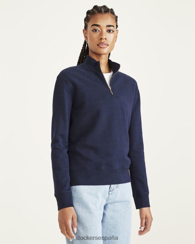 Sudadera con cremallera de 1/4, corte regular mujer Dockers blazer azul marino - azul ropa 8F04061343