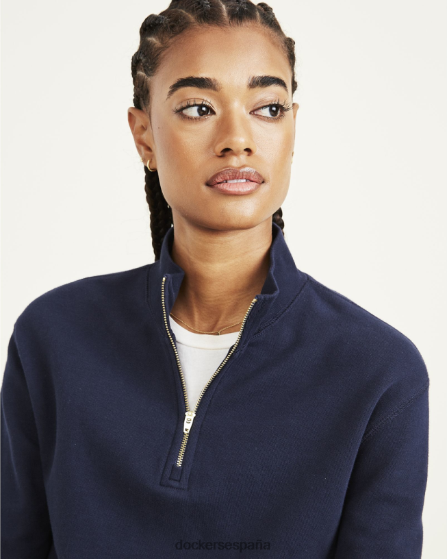 Sudadera con cremallera de 1/4, corte regular mujer Dockers blazer azul marino - azul ropa 8F04061343