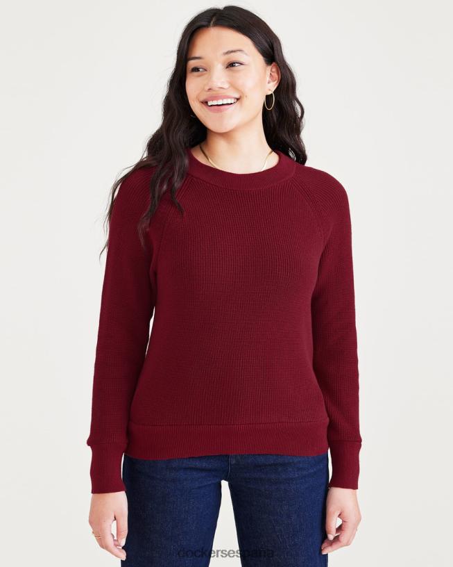 suéter de cuello redondo, ajuste clásico mujer Dockers rojo tibetano ropa 8F04061172