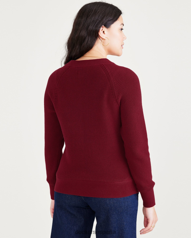 suéter de cuello redondo, ajuste clásico mujer Dockers rojo tibetano ropa 8F04061172