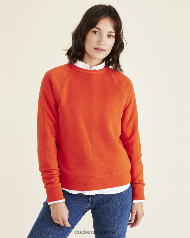 sudadera con cuello redondo, corte clásico mujer Dockers arcilla roja ropa 8F04061190