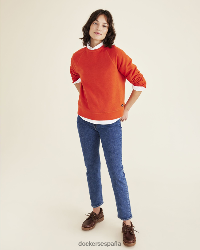 sudadera con cuello redondo, corte clásico mujer Dockers arcilla roja ropa 8F04061190