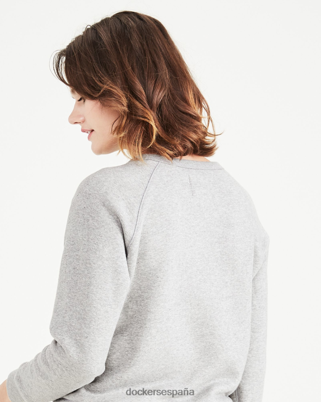 sudadera con cuello redondo, corte clásico mujer Dockers cuero gris ropa 8F04061263