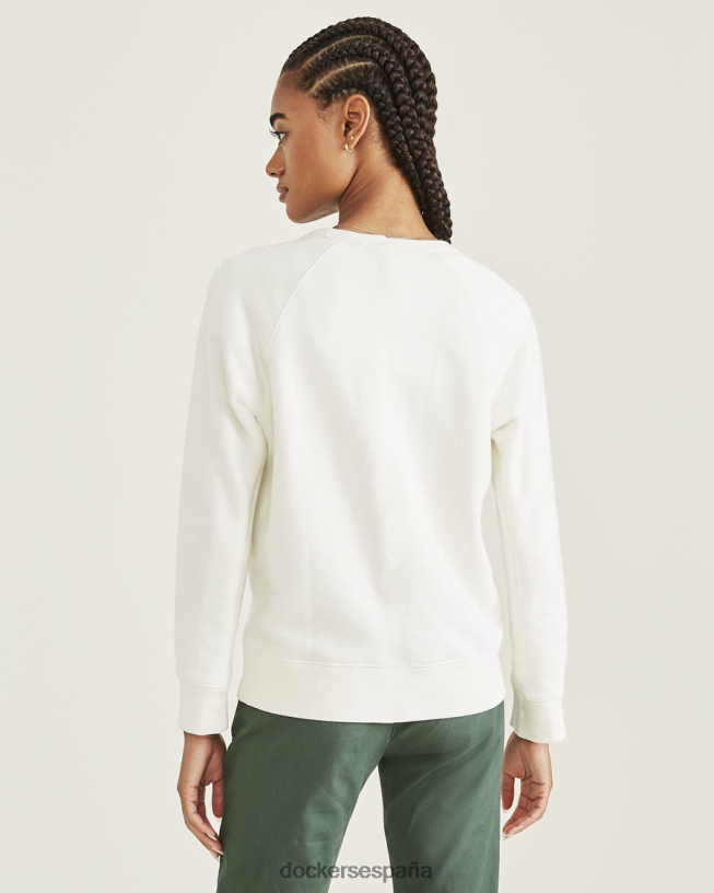 sudadera con cuello redondo, corte clásico mujer Dockers garceta - blanca ropa 8F04061262