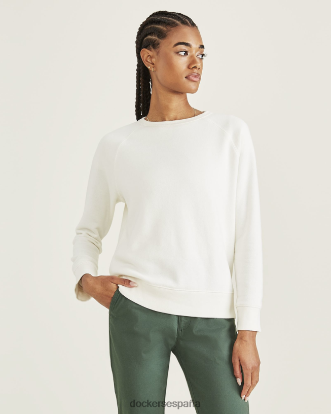 sudadera con cuello redondo, corte clásico mujer Dockers garceta - blanca ropa 8F04061262