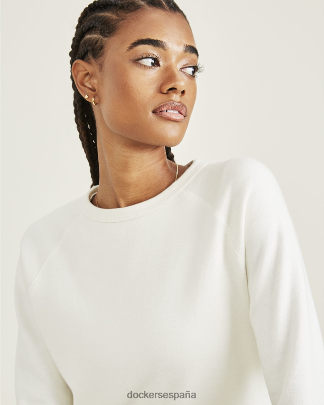 sudadera con cuello redondo, corte clásico mujer Dockers garceta - blanca ropa 8F04061262