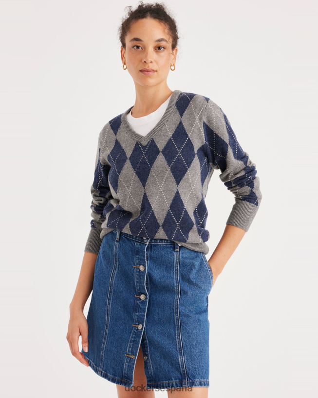 suéter, ajuste regular mujer Dockers chocolate decadente argyle - marrón ropa 8F04061171