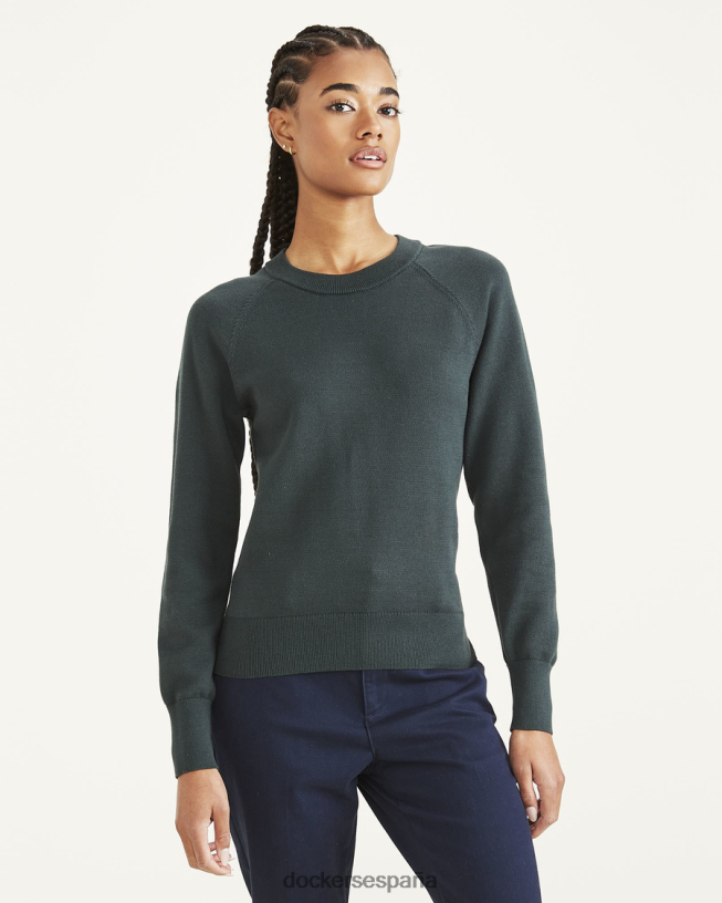 suéter de cuello redondo, ajuste clásico mujer Dockers bosque mágico - verde ropa 8F04061236