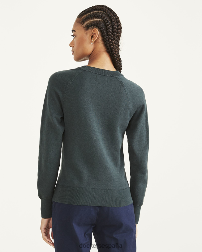 suéter de cuello redondo, ajuste clásico mujer Dockers bosque mágico - verde ropa 8F04061236