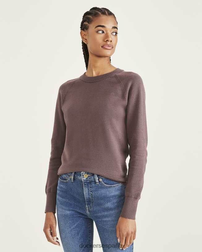 suéter de cuello redondo, ajuste clásico mujer Dockers gorrión - marrón ropa 8F04061234