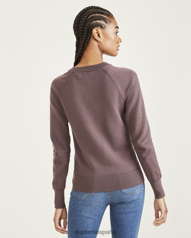 suéter de cuello redondo, ajuste clásico mujer Dockers gorrión - marrón ropa 8F04061234