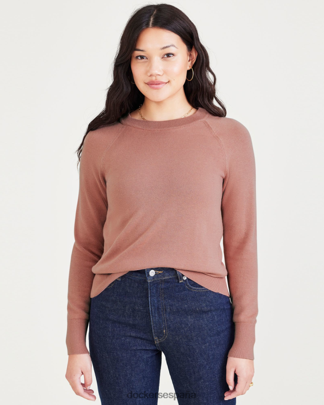 suéter de cuello redondo, ajuste clásico mujer Dockers rosa vieja - rosa ropa 8F04061231
