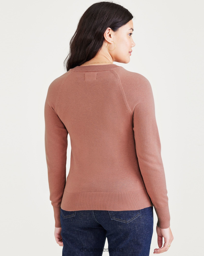 suéter de cuello redondo, ajuste clásico mujer Dockers rosa vieja - rosa ropa 8F04061231
